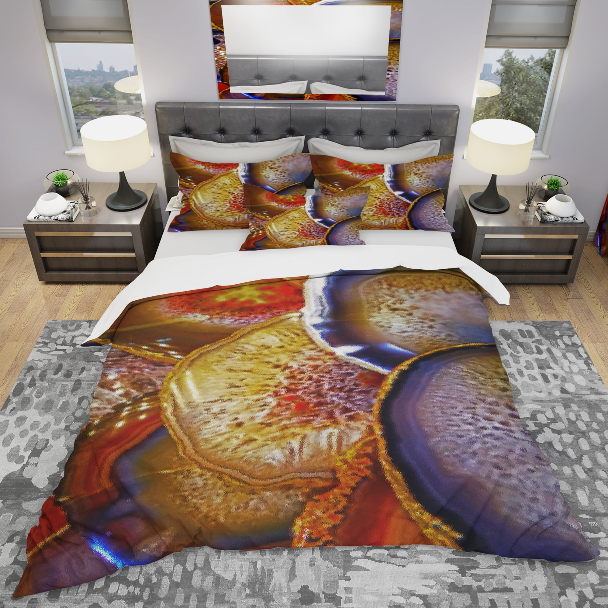 Designart 'Energy Stones Polished in Flat Shape' Modern & Contemporary Duvet Cover Set
