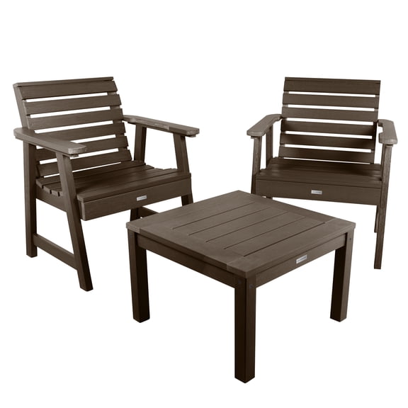2 Weatherly Garden Chairs with 1 Square Side Table