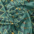 thumbnail image 5 of Ambesonne Boho Window Valance, Aztec Geometric Motifs, 54" X 18", Dark Seafoam Yellow, 5 of 5