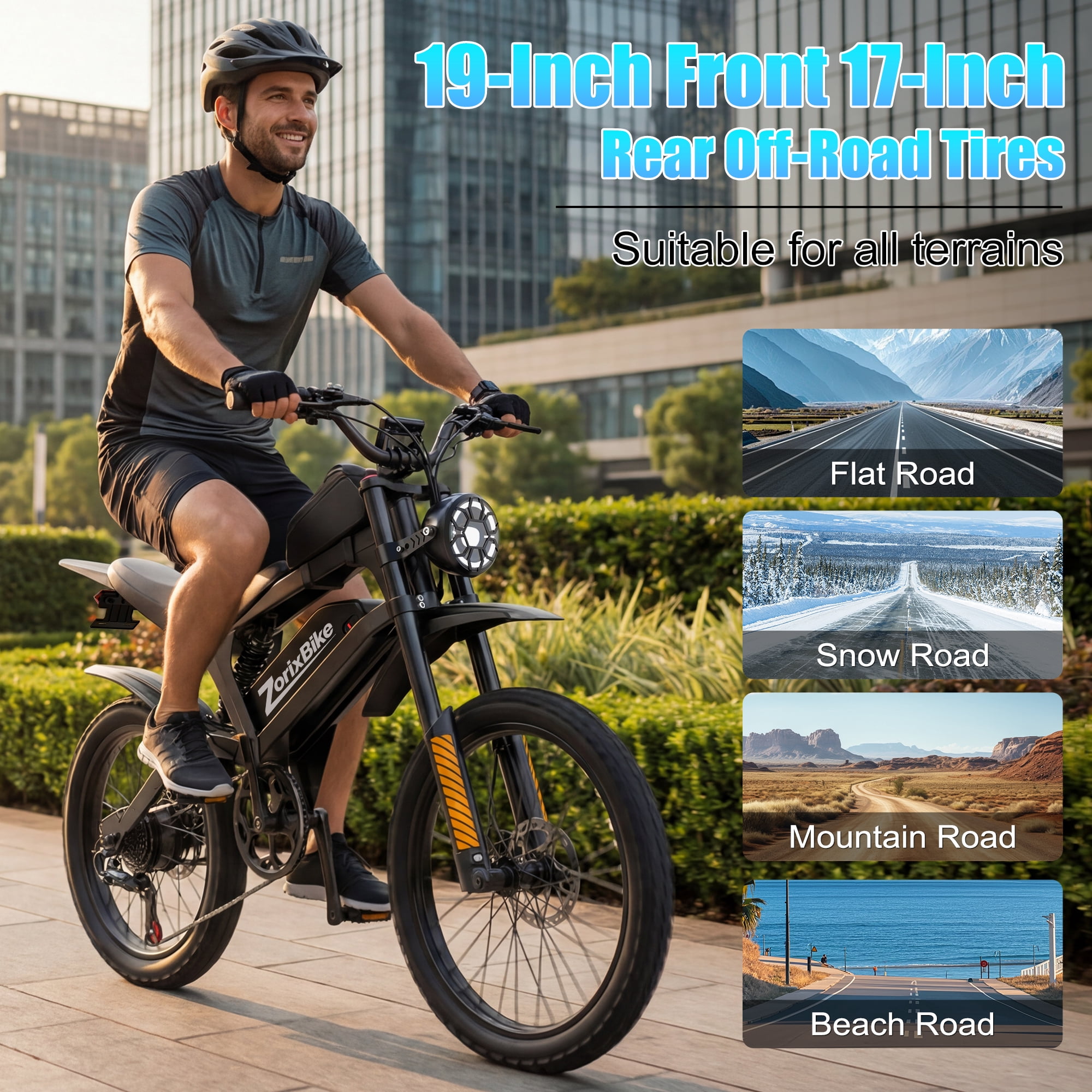 ZorixBike R8 Max Dual Motor Electric Bike for Adults - 48V 20AH Battery, Dual 1500W Peak Motors (3000W Peak Total), 31 MPH, 40 Miles Range, Fat Tires, Hydraulic Brakes, Off-Road Mountain E-Bike