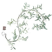 CASAFUN 2024 Newly Faux Magnolia Garland with 100 Cozy Lights,6FT Long 3AA Battery Operated Fairy Lighted for Home Fireplace Mantle Holiday Weeding Anniversary Table Candles Decoration