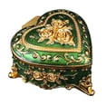thumbnail image 2 of yuksok Heart Jewelry Box Exquisite Metal Keepsake Box for Necklace Rings Home Decor Green, 2 of 9