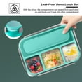 thumbnail image 3 of Kepeak Lunch Box , Bento Storage Box with 4 Compartments for Picnic, Protable 1000ML Bento Box with Fork, BPA-free, 3 of 8