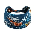 thumbnail image 2 of Blue Stretchy Sweatbands Hair Bands Polyester Elastic Headwraps Knotted Hairband Rabbit Ears Turban Headband Non Slip Boho Bandana Headband Cute Head Wraps Workout Yoga One Size, 2 of 3