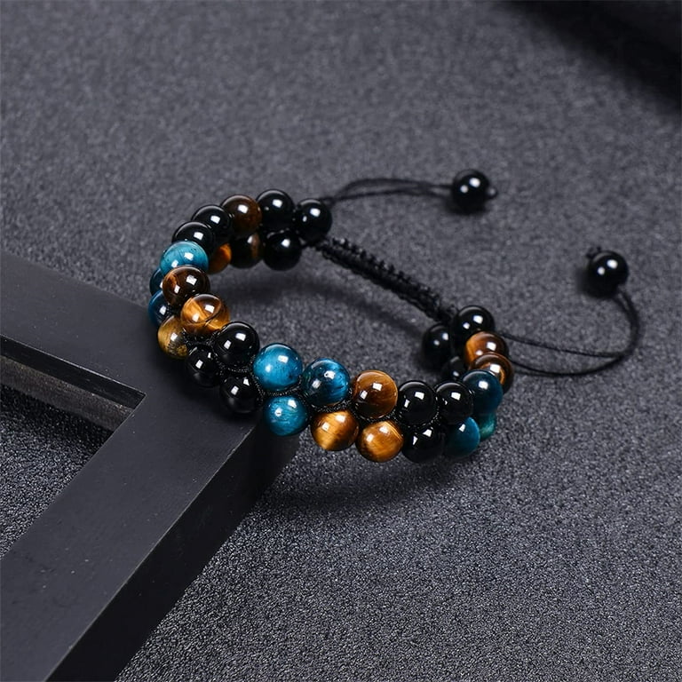  BEARJIA Get Well Soon Gifts -Natural Stone Healing Relaxation  Bracelets,8mm Anti-Anxiety Crystal Stone Yoga Beads, Stress Relief Stretch  Bracelets for Women Men Teen Girls (Black): Clothing, Shoes & Jewelry