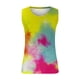 thumbnail image 4 of Tank Top Mujeres Verano Mujer sin mangas Floral impreso botón de talla grande camisetas sin mangas suelta cuello redondo chaleco camisetas túnicas camiseta (Yellow, XXXXL), 4 of 6