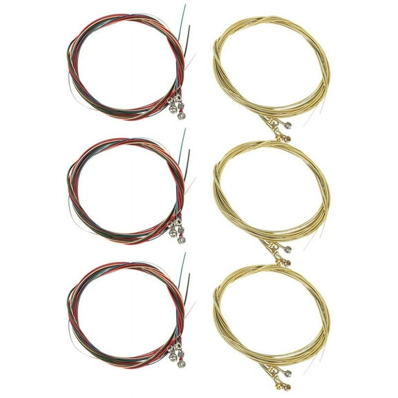 6 Sets of 6 Guitar Strings Replacement Steel String for Acoustic Guitar Guitar Changing Tool
