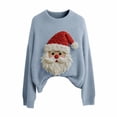 thumbnail image 6 of BODOAO Christmas Sweater for Women Retro Cute Santa Claus Graphic Long Sleeve Knitted Crew Neck Xmas Pullover Tops Novelty Funny Creweck Knit Pullover Sweaters Holiday Party Graphic Sweatshirts, 6 of 6