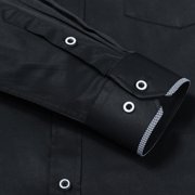Men's Banded Collar Dress Shirts Long Sleeve Button Down Mandarin Collar Versatile Shirt Solid Shirt with Pocket