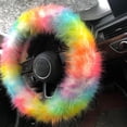 thumbnail image 5 of Furry Car Steering Wheel Cover 38 cm Fluffy Faux Wool Car Wheel Protector for Women Fur Steering Wheel Cover Universal Fit Suvs Sedans Vans, 5 of 6