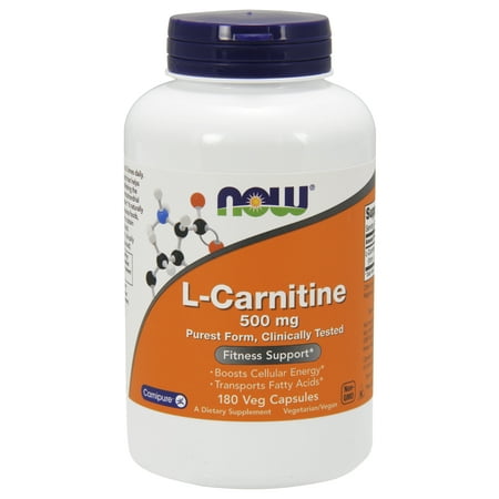 NOW Supplements, L-Carnitine 500mg, Amino Acid, 180 Veg