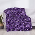 thumbnail image 3 of Fotbe Purple Leopard Manta de Franela con Estampado, Manta Ultrasuave para Cama, Sofá, Auto, Hipoalergénica y Antibolitas-40"x30", 3 of 6