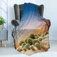 thumbnail image 4 of Cactus Soft Flannel Fleece Throw Blanket, Cactus Balls with Spikes on a Montain Desert Sand Hot Dry Mexican Landscape Photo, Cozy Plush for Indoor and Outdoor Use, 60" x 80", Multicolor, by Ambesonne, 4 of 5