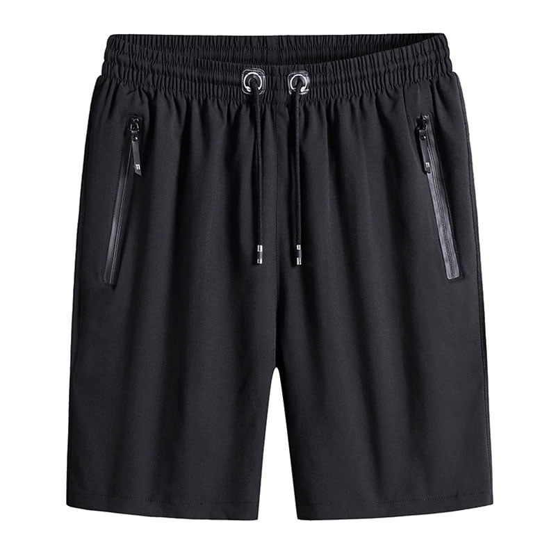 Fashnice Men's Mini Trousers Color Stitching Shorts Patchwork Short Pants  Fitness Gym Bottoms Black XXL 