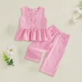 thumbnail image 2 of Girls 2 Piece Outfits Cotton T-Shirt and Shorts Set with Pockets Casual Wear 6-12 Months 12-24 Months 2t 3t 4t 5t 6t 7t 8t 9t Children 12-18 Months, 2 of 4