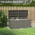thumbnail image 5 of Bifanuo 150 Gallon Deck Box, Outdoor Storage Box, Large Waterproof Resin Indoor Storage Box with Built-in Steel Beams for Patio, Cushions, Pool Supplies, 5 of 6