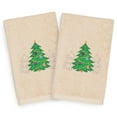 thumbnail image 2 of Authentic Hotel and Spa  Turkish Cotton Christmas Trees Beige Set of 2 Hand Towels, 2 of 2