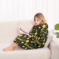 thumbnail image 3 of Softballs and Text Black Pattern Flannel Blanket Hoodies for Teens ,Teens Oversize Sherpa Wearable Hooded Blanket Sweatshirt with Super Pockets, 3 of 6