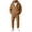 Khaki, variant on Gfyviroh Men's Fleece Thermal 2 Piece Set Zip Up Hooded Coat with Warm Joggers Winter Outfit Thick Fuzzy Cozy Casual Lounge Set