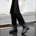 thumbnail image 6 of Puntoco Women's Short Rain Boots Waterproof Chelsea Ankle Rubber Garden Shoe Black 7.5, 6 of 7