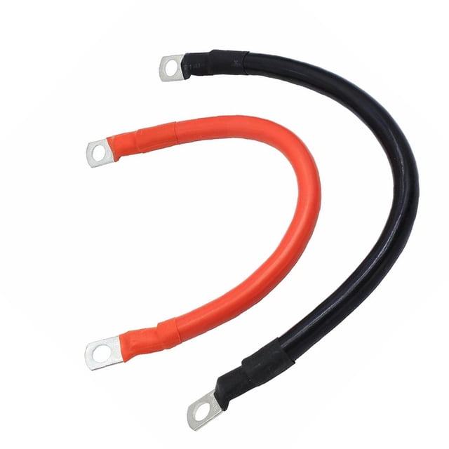 Scienceny 2pieces 24V DC For Car And Cable 30cm Black (4 Lugs Metal Use And Red PVC Marine For 4 AWG 30cm Joiner Connector Vehículos, repuestos y accesorios Mis
