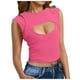 thumbnail image 1 of Camiseta sin mangas con diseño recortado liso para mujer: top sin mangas sexy, poliéster y spandex, estilo informal de verano, 1 of 5