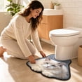 thumbnail image 4 of Cute Cat Toilet Rugs U-Shaped Bathroom Contour Rug Bathroom Mats Washroom Mats for Kitchen, Bathtub, Sink, for Cat Lovers Mom, 4 of 8