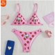 thumbnail image 1 of Sanrio-Conjunto de Bikini de Hello Kitty para playa, traje de baño de 2 piezas con estampado de dibujos animados Y2K, bragas suaves con tiras laterales, Bikini Sexy Kawaii, 1 of 4