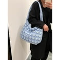 thumbnail image 4 of Women's Shoulder Small Floral Embellished Quilted Crossbody Lightweight Large Fluffy Handbag Purse, 4 of 6