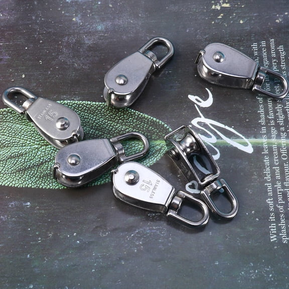 IMIKEYA 6Pcs Kayak Anchor Accessory Fishing Tool Stainless Steel Pulley with Nylon Sleeve
