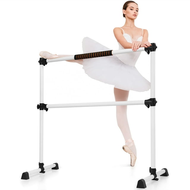 Goplus Barre de Ballet Autoportante Portable de 4 Pi Double Barre d'Étirement de Danse