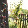 thumbnail image 3 of Morttic Metal Dragonfly Decor Wall Sculptures Ornaments Garden Art Hanging Decoration for Patio Porch Fence (Purple), 3 of 8