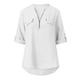 thumbnail image 4 of ICHUANYI Clearance Women's Summer Long Sleeve Zip Casual Tunic V-Neck Rollable Blouse Tops(White, XL) ICHUANYI WER2023081107848, 4 of 8