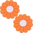 thumbnail image 1 of 2-Pack Car Cup Holder Coasters — Daisy Design, 2.75-Inch Non-Slip Silicone Cup Holder Inserts, Non-Slip Cup Holder Mats, Car Interior Accessories for Men and Women.,Orange,2 pcs, 1 of 7