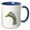 Blue/White, variant on 3drose, Neck Up Side Profile of a Disgruntled Looking Duck, 15oz Two-tone Red Mug