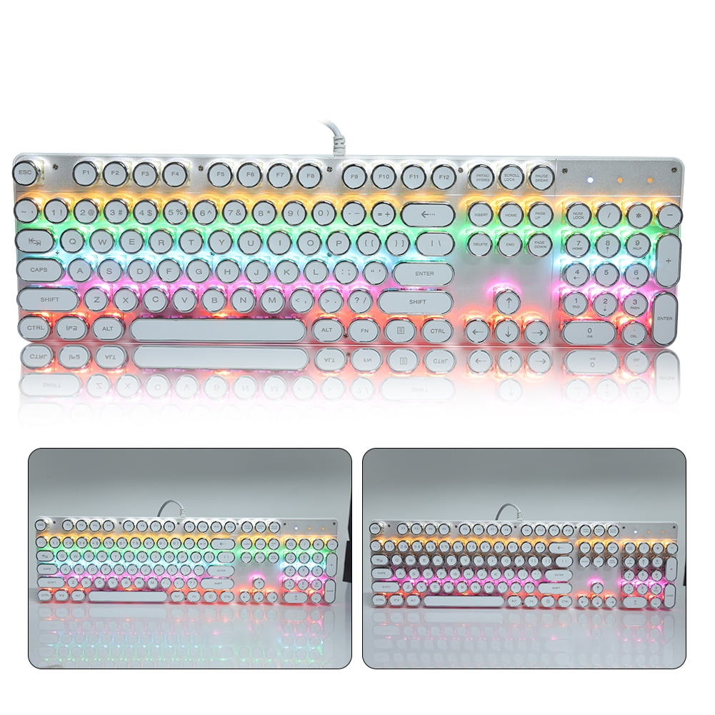 Game Keyboard, With Retro Round  Keyboard User-friendly Design Mechanical Keyboard  For Game