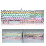 Game Keyboard, With Retro Round Keyboard User-friendly Design Mechanical Keyboard For Game