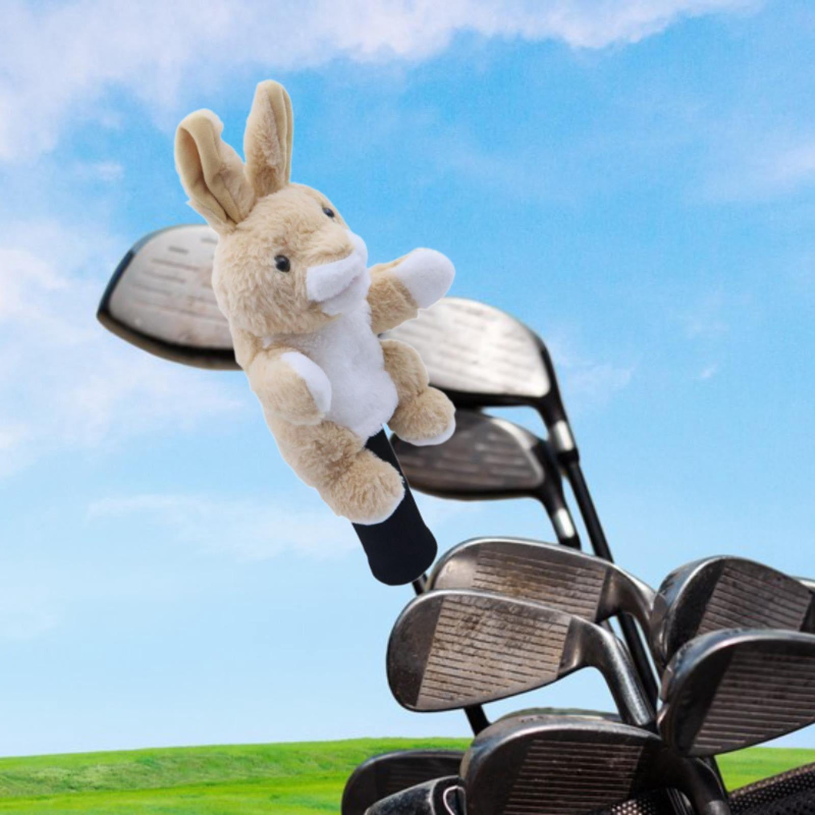 funtasica Soft Plush Animal Golf Club Driver Headcover Sleeve, Cartoon Golfer Gift, Lightweight Golf Cue Protect Case Guard Protector , Rabbit