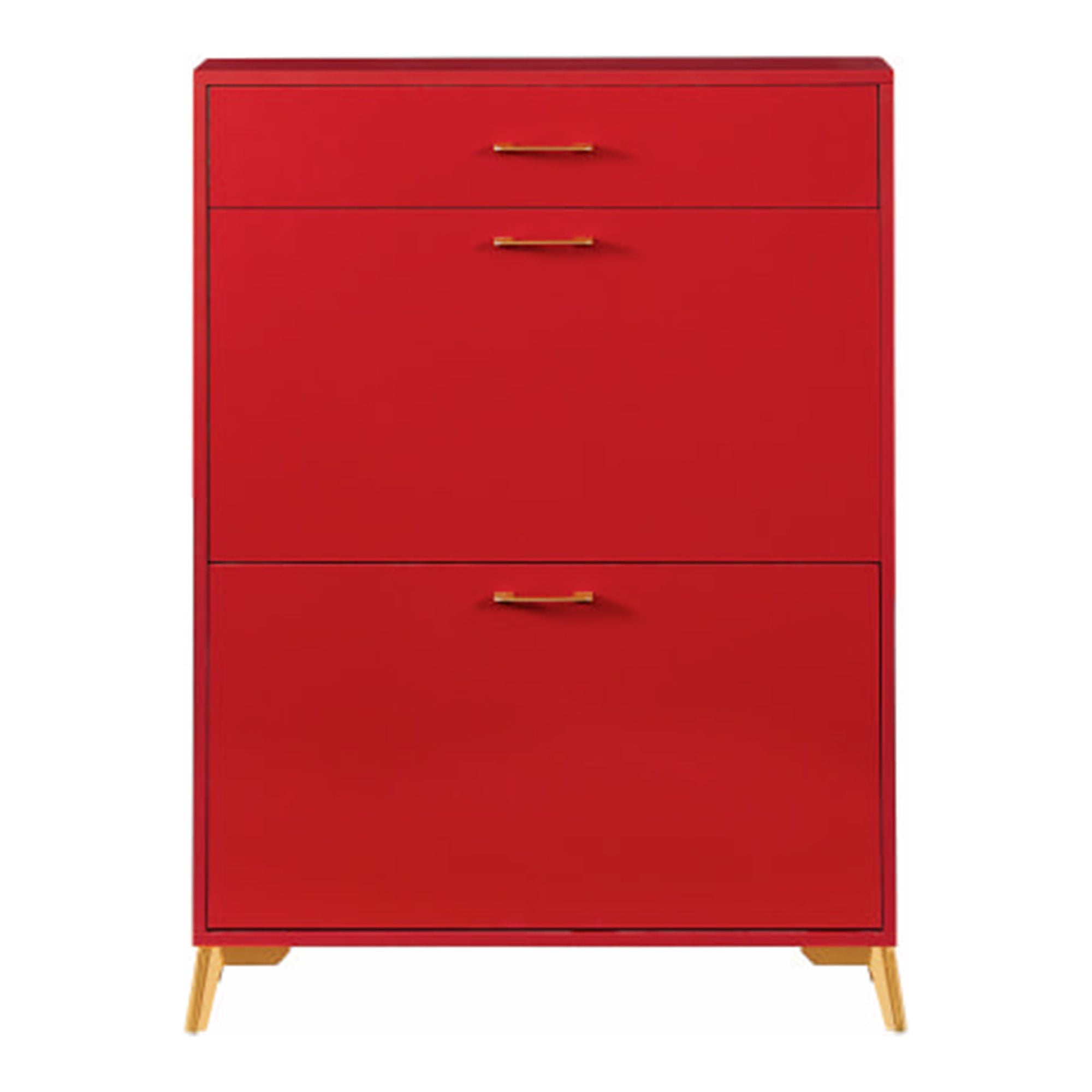 Kadyn 43.00"H Shoe Cabinet, Freestanding Shoe Rack Storage Organizer with Drawer, Entryway Shoe Storage Organizer, Red Kadyn 43.00"H Shoe Cabinet, Freestanding Shoe Rack Storage Organizer with Drawer, Entryway Shoe Storage Organizer, Red