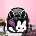 thumbnail image 4 of Bolsa Mochila de piel sintética para niños y niñas morral escolar con Ehuebsd lentejuelas y orejas de conejo bonito dibujo animado para libros guardería, 4 of 8