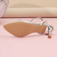 thumbnail image 3 of SACFOF Womens Sandals Strappy Heels for Women Ankle Strap Lace Up Square Open Toe Heels Tie Up Stiletto High Heeled Sandals for Prom, Party, Daily Wear, 3 of 6