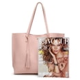 thumbnail image 3 of Women's Soft Leather Tote Shoulder Bag Big Capacity Tassel Handbag, 3 of 5