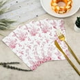 thumbnail image 4 of 100 Floral Guest Napkins Red White Toile Disposable Paper Napkins Flower Bathroom Hand Towels for Tea Party Christmas Bridal Baby Shower Party Supplies (Red), 4 of 16