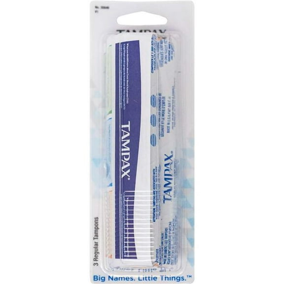 Tampax 2376462 Regular Tampons - 3 Count - Case of 48