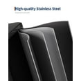 thumbnail image 3 of 2 x 10.6 Gallon Stainless Steel Double Trash Can with Lid for Kitchen, Large Dual Trash and Recycle Bin Combo, Step-on Kitchen Metal Garbage Cans, PP Inner Buckets, Liner Rim, Matte Black, 3 of 6