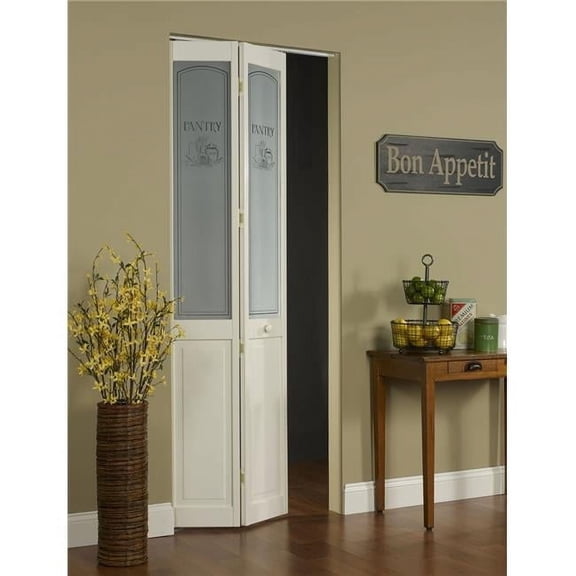 Pinecroft Pantry Half Glass Bifold Door, 24-in. x 80-in., Unfinished Pine