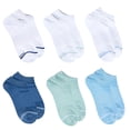 thumbnail image 2 of Fruit of the Loom Beyond Soft No Show Socks for Women, Blue Assorted, Sizes 4-10 (6-Pack), 2 of 10