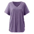 thumbnail image 2 of Purple Women's Short Sleeve T-shirt, Short Sleeves V Neck Plain Color Soft Loose Fitting Summer T Shirts Women,Women's Short sleeve T-shirt S, 2 of 4