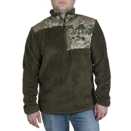 Realtree Men s Sherpa 1/4 Zip Pullover  Realtree Wav3X  Size Small
