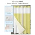 thumbnail image 2 of No Hook Cloth Fabric Shower Curtain with Snap in Liner, Yellow Beige Striped Waterproof Shower Curtains Set with See Through Top Window, Modern Farmhouse Retro Lines Bath Curtains Shower 60"x72", 2 of 6
